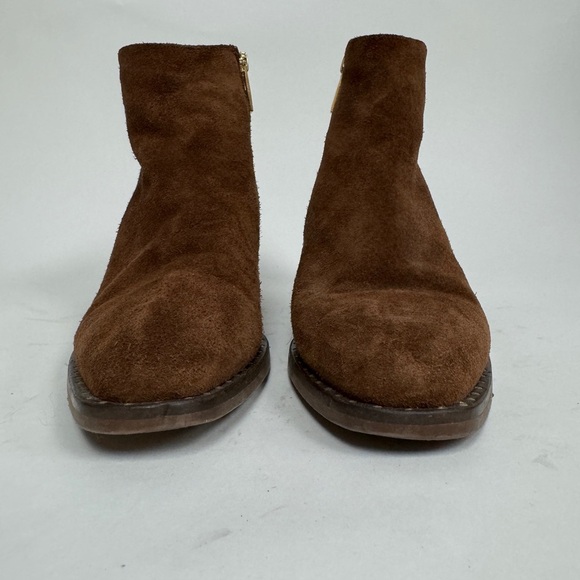 Aquatalia Carisa Bootie Brown Suede Ankle Boots Flat Heel Chestnut Size 8 $450 - Picture 3 of 10